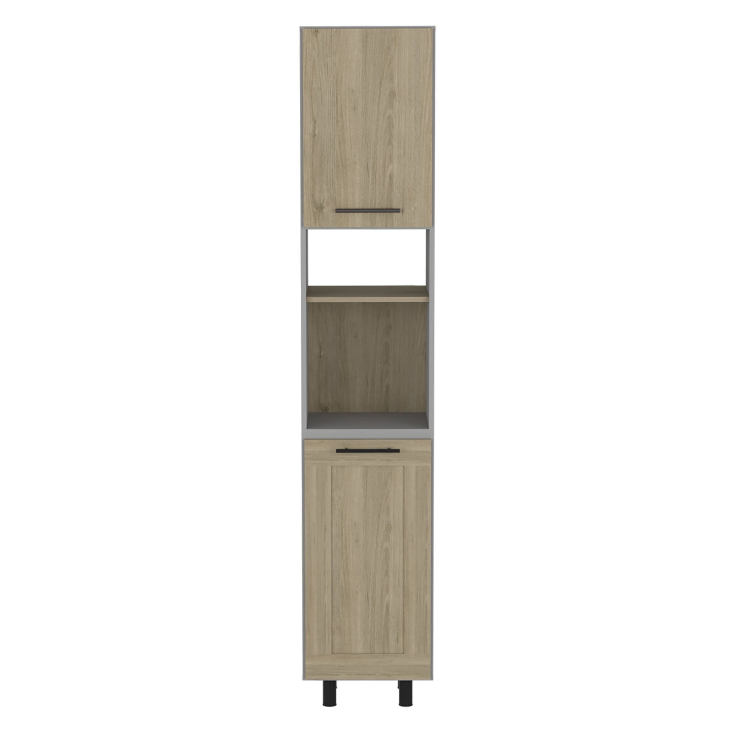 82" Gray And Oak Wood Pantry Or Storage Closet - Loft&Timber