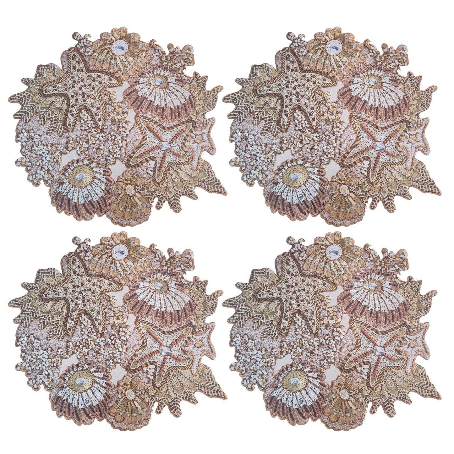 Charlo's Set 4 Premium Placemats Waterproof Sea Corals - Loft&Timber
