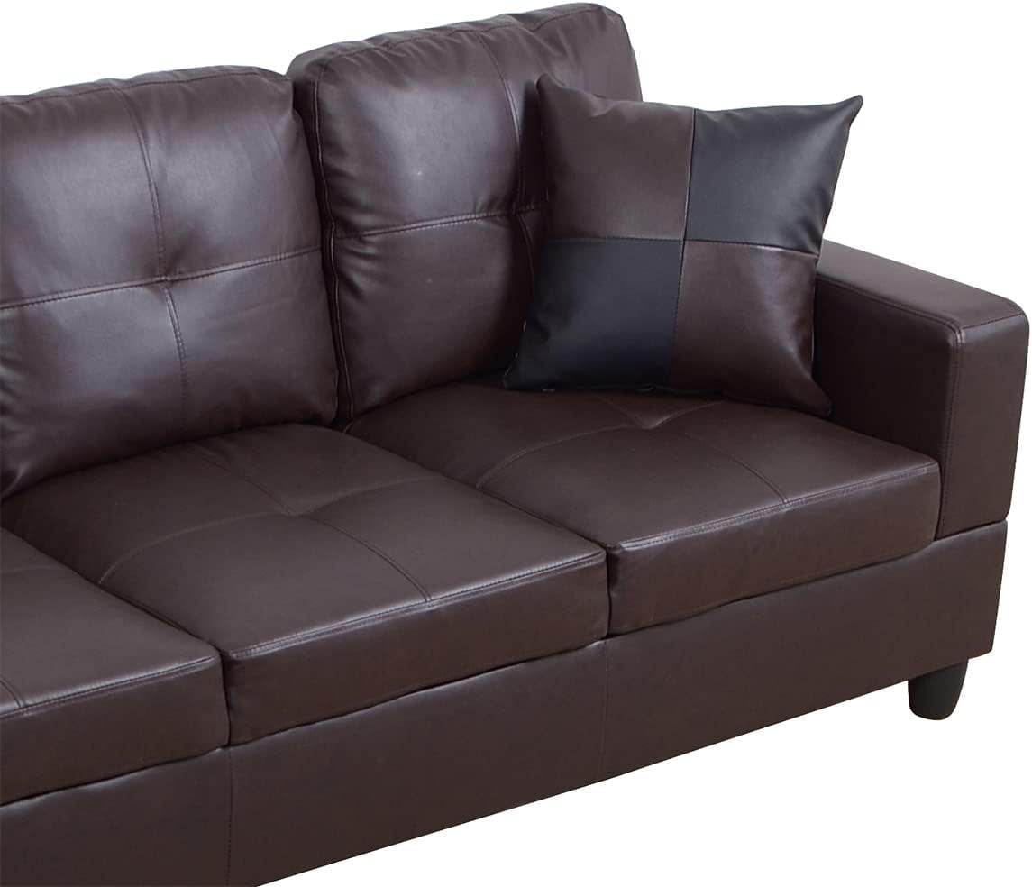 Brown Leather Sectional Couch - Loft&Timber