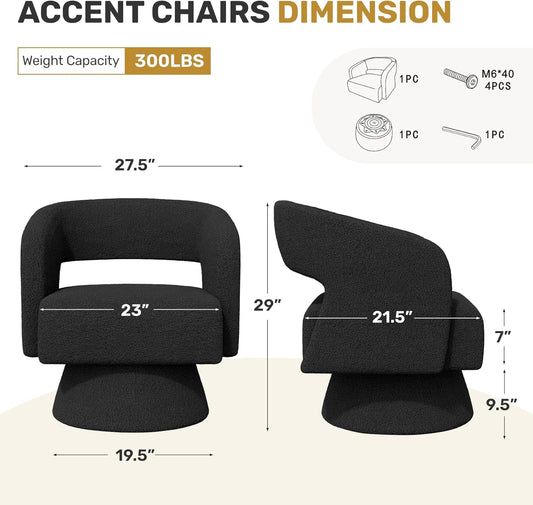 Black ThreeSixty Swivel Armchairs Premium Collection-1