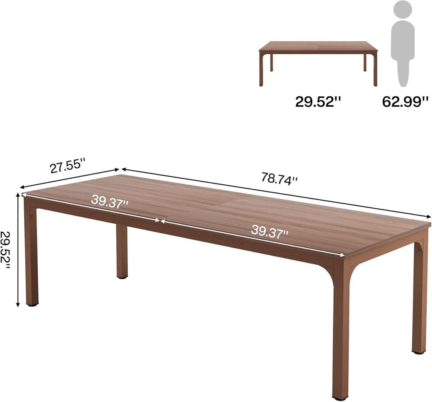 78.7 Inches Extra Long Computer Desk 2 Person Desk, Double Long Desk, Workstaion for Home Office-1