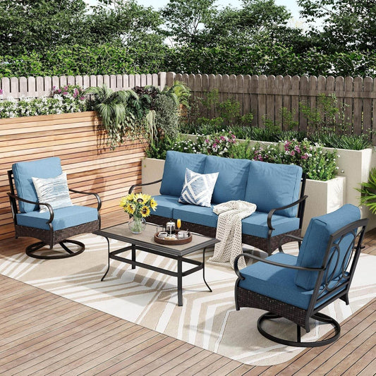 Stylish Outdoor Patio Furniture Set with Thick Cushions - Loft&Timber