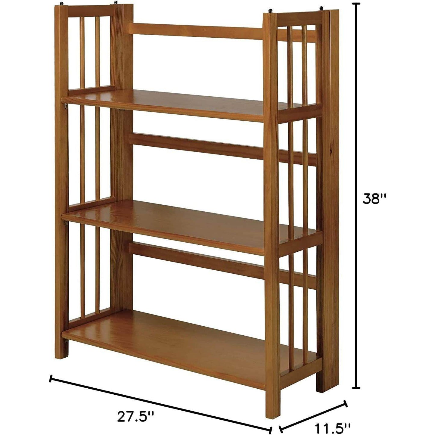 Stackable Chestnut Bookcase - 3 Shelves, 27.5″ Wide - Loft&Timber