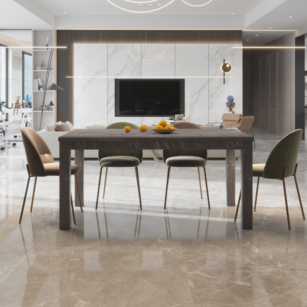 35" Gray Solid Wood Dining Table - Loft&Timber