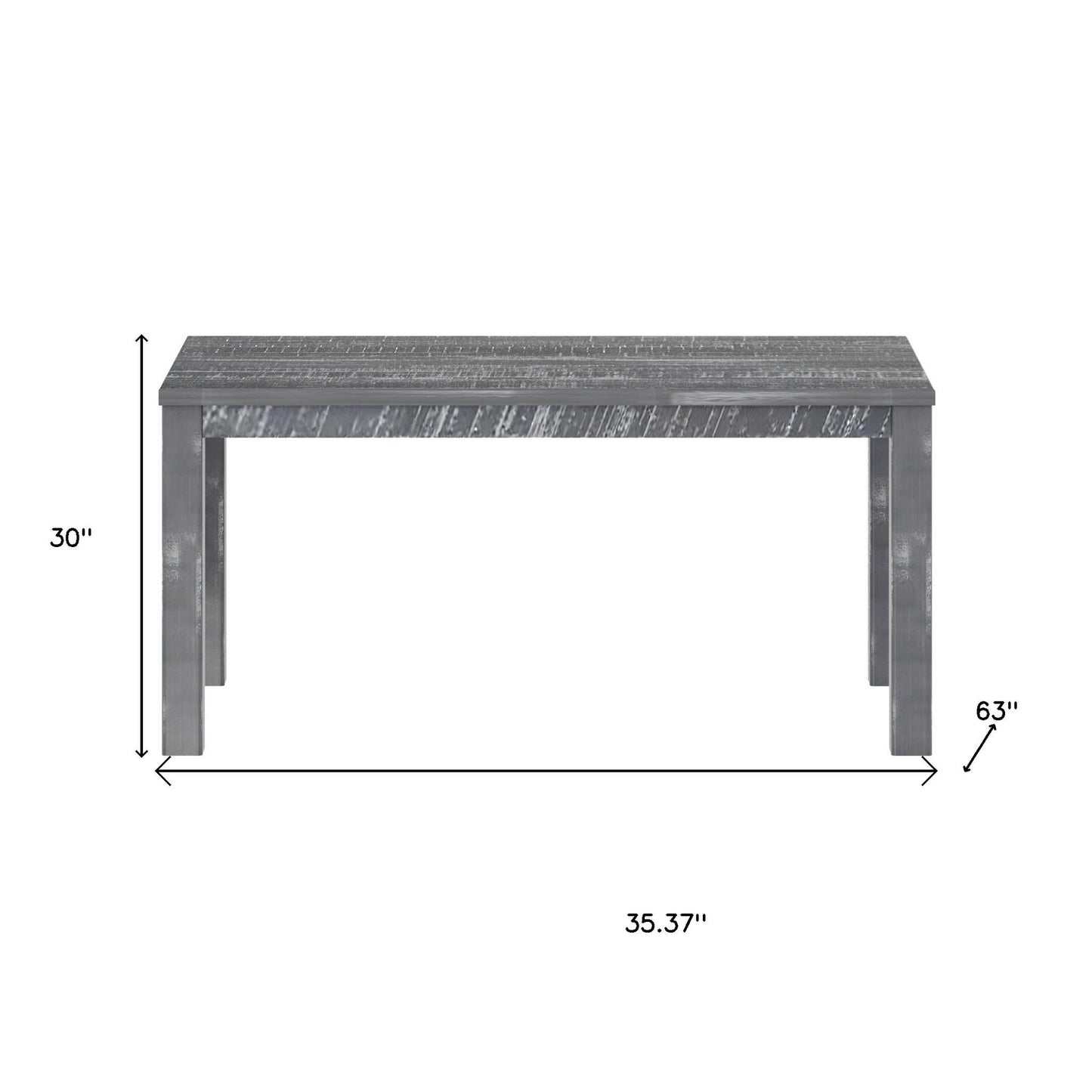 35" Gray Solid Wood Dining Table - Loft&Timber