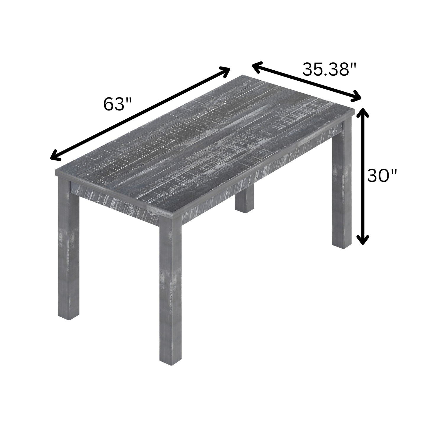 35" Gray Solid Wood Dining Table - Loft&Timber