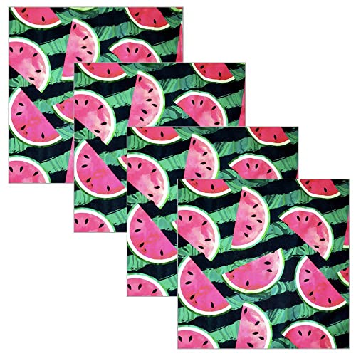 Charlo's Cloth Napkins Set of 4 Watermelon Fruit 16" by 16" - Pink - Loft&Timber