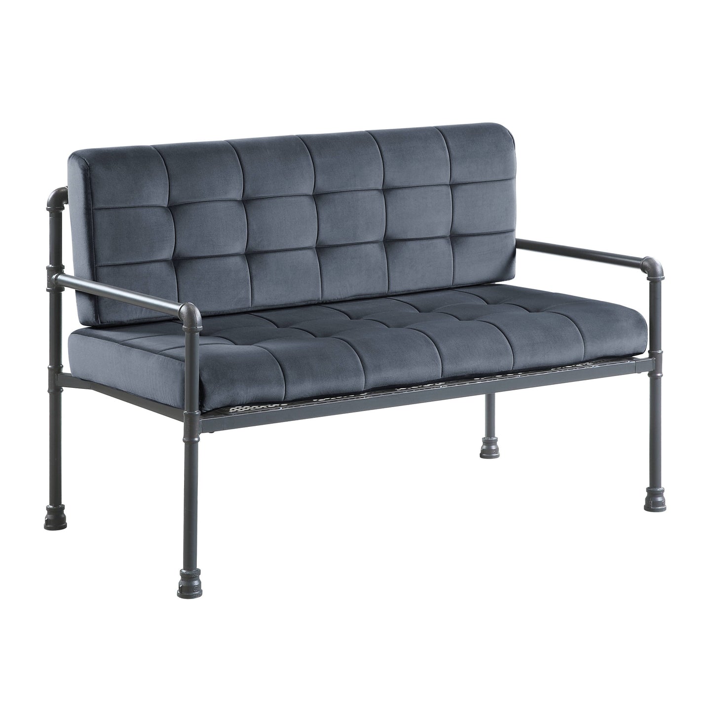 51" Gray Velvet Loveseat - Loft&Timber