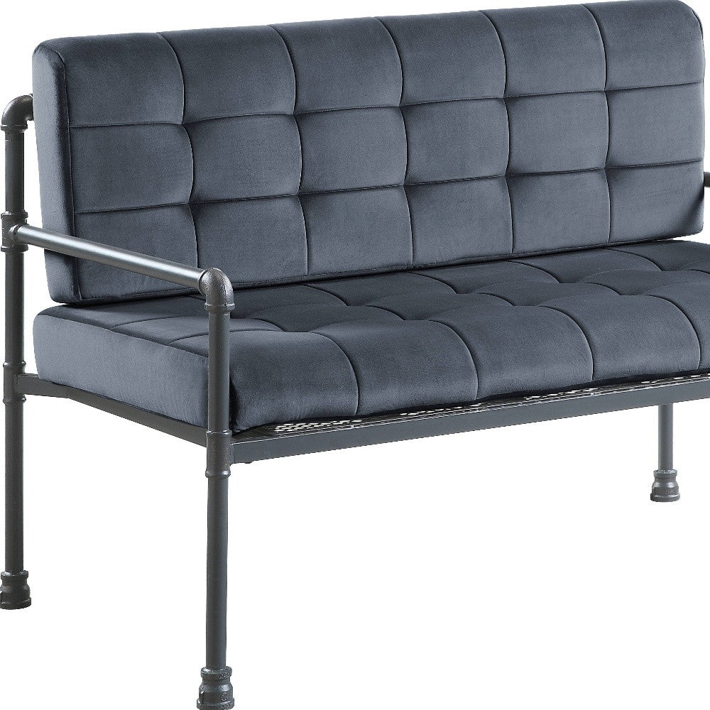 51" Gray Velvet Loveseat - Loft&Timber