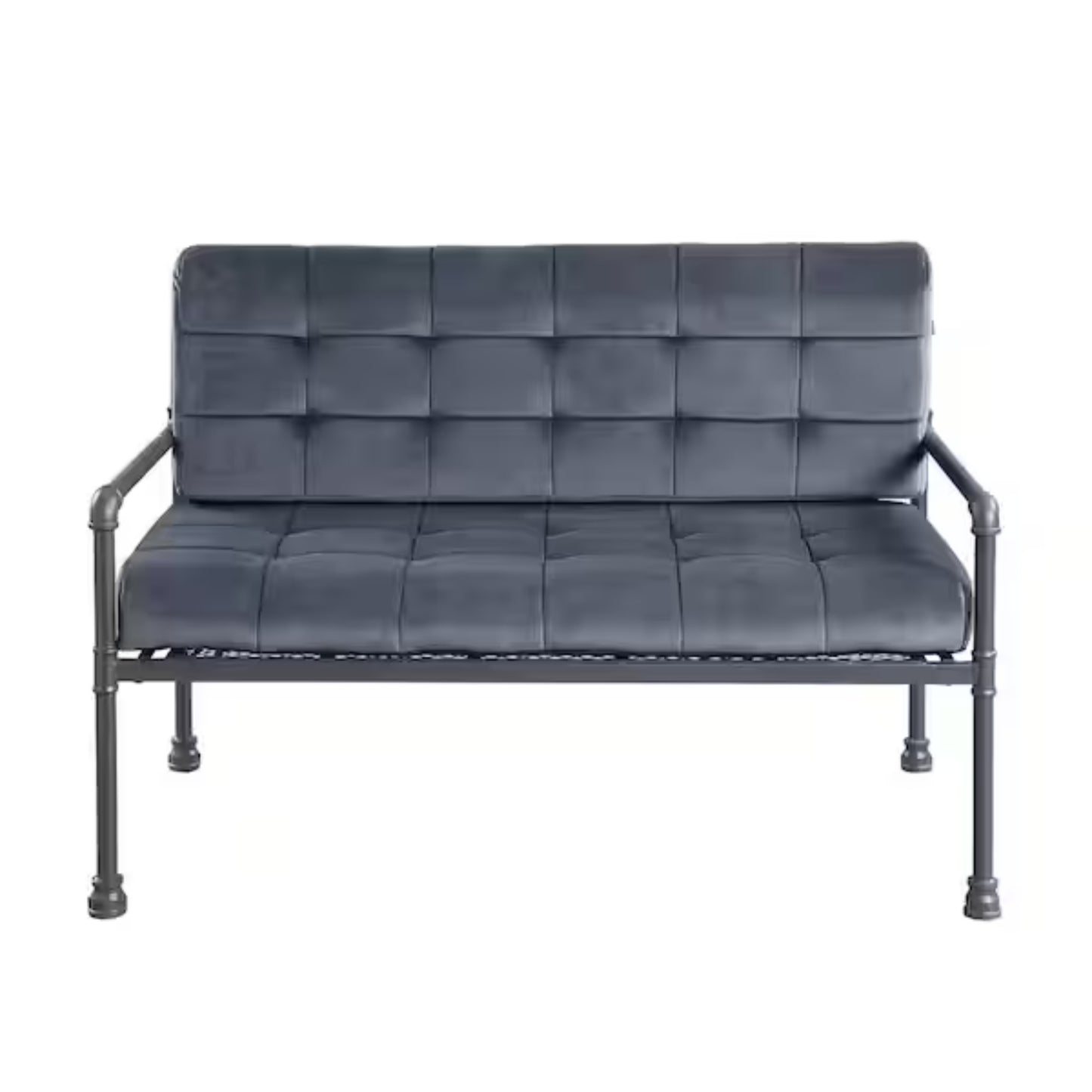 51" Gray Velvet Loveseat - Loft&Timber