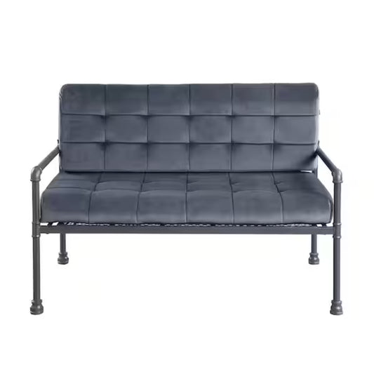 51" Gray Velvet Loveseat - Loft&Timber