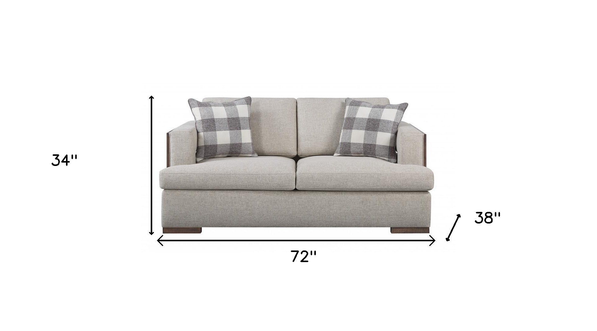 72" Beige And Brown Linen Loveseat - Loft&Timber