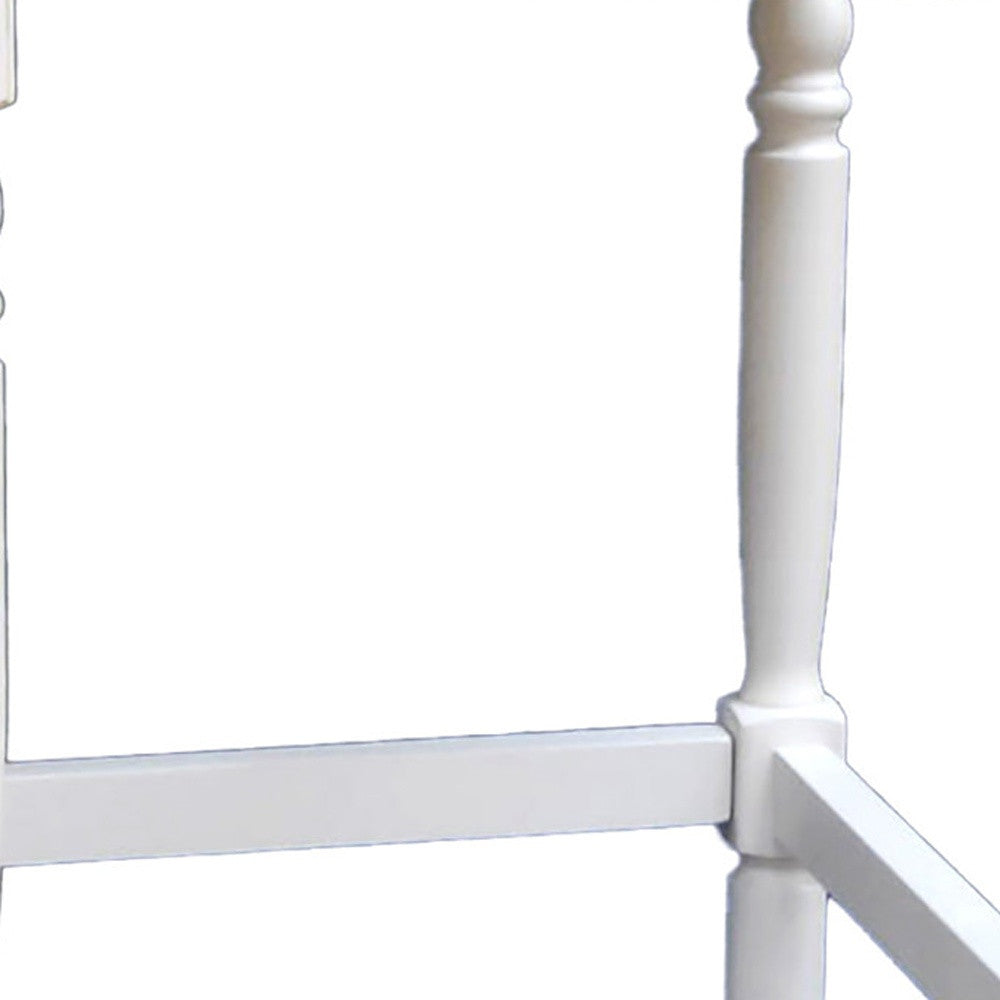 29" Natural And Antiqued White Solid Wood Backless Bar Height Bar Chair - Loft&Timber