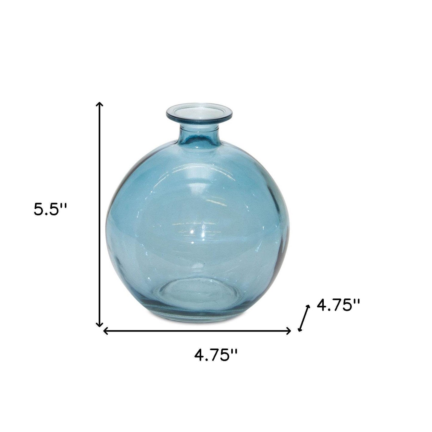 Set of Two Blue Glass Round Table Vase - Loft&Timber