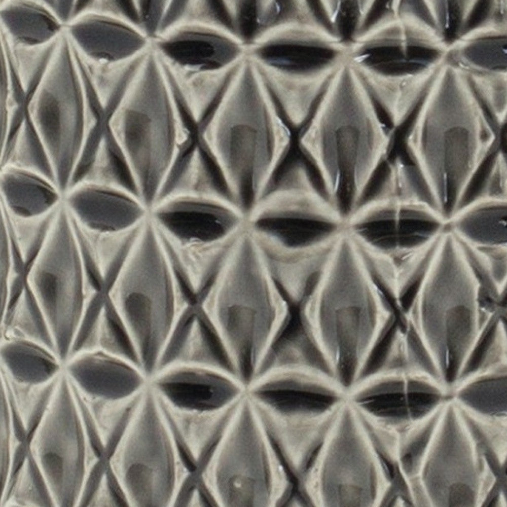 8" Gray Geometric Bud Terracotta Table Vase - Loft&Timber