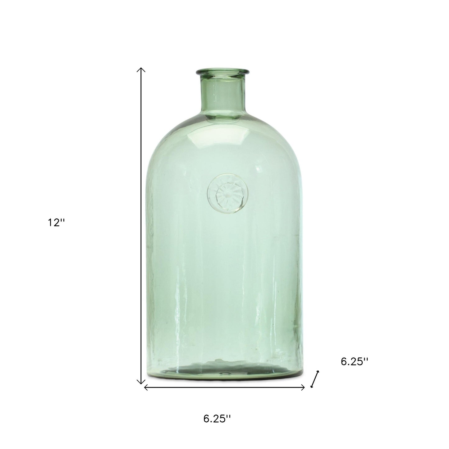 12" Green Bud Glass Table Vase - Loft&Timber