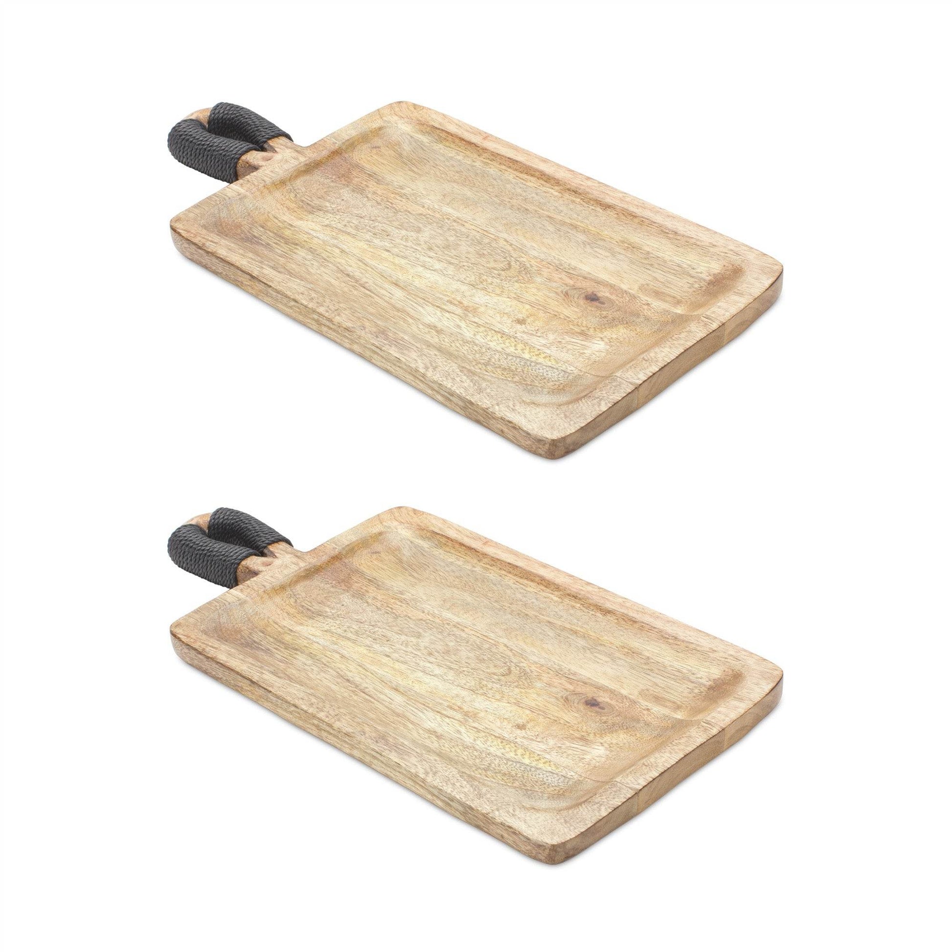 Set of Two Brown Solid Wood Cheese Boards - Loft&Timber
