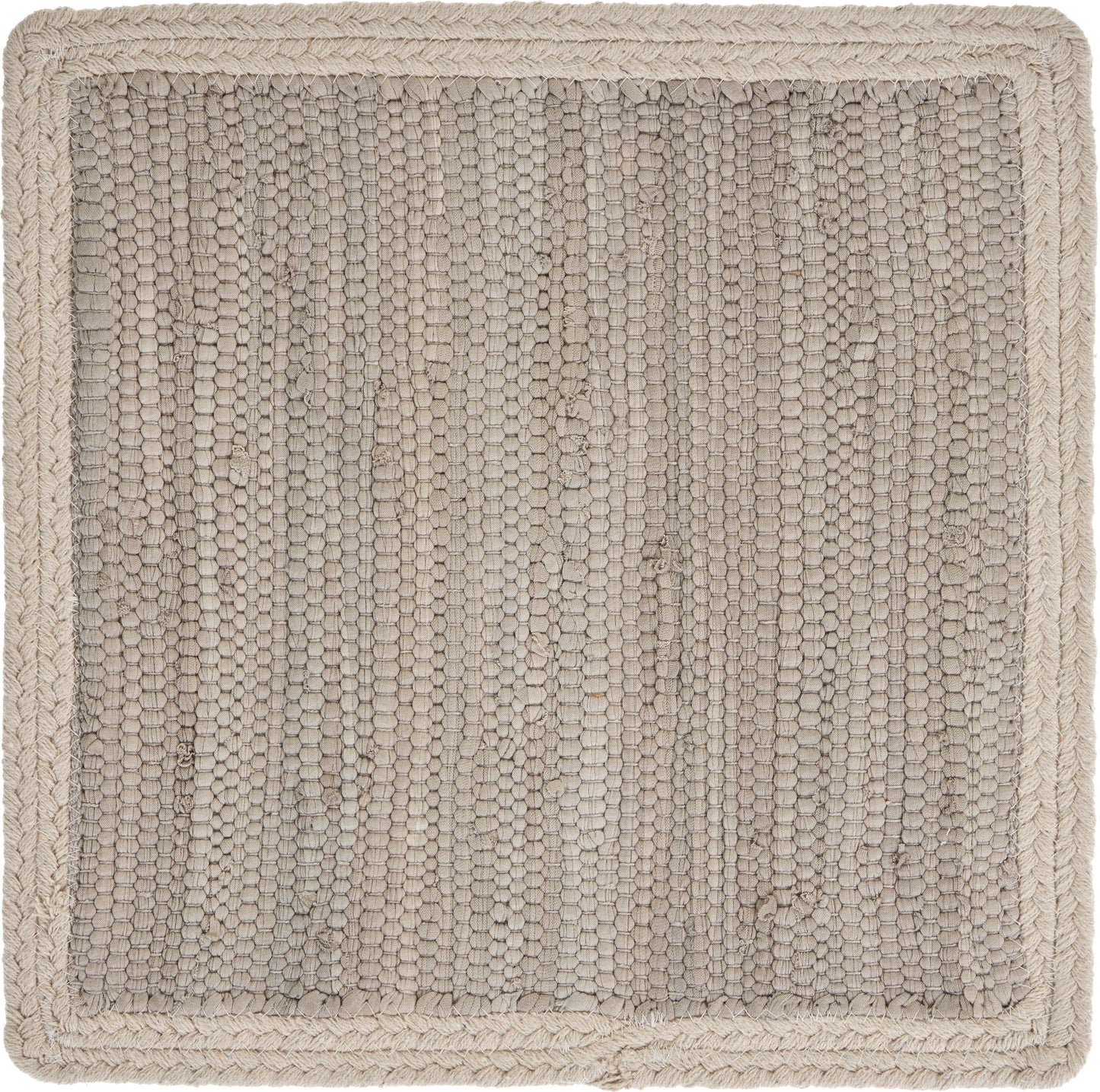 15" Set of Four Natural Solid With Border Cotton Square Placemats-2