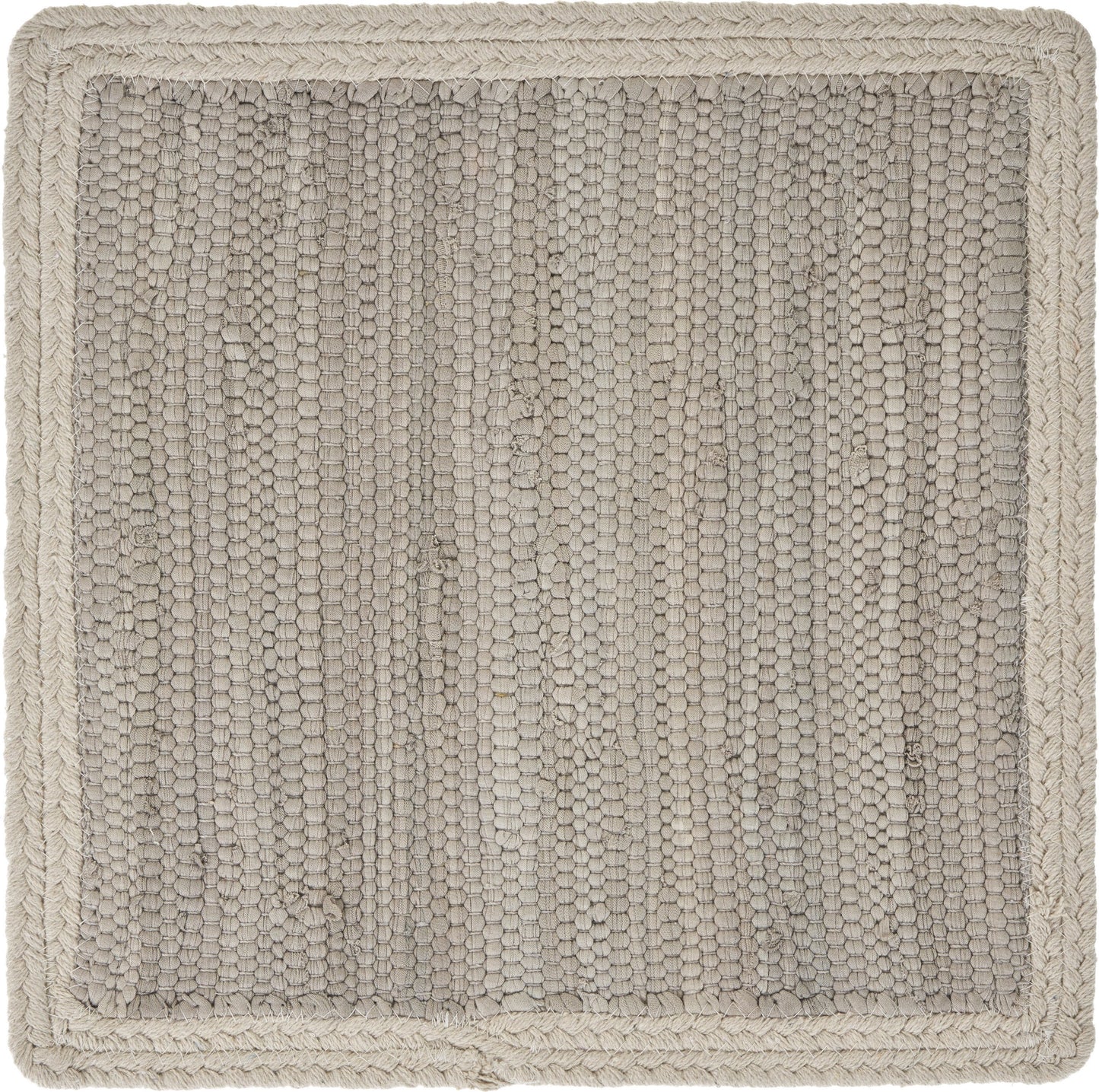 15" Set of Four Natural Solid With Border Cotton Square Placemats-4