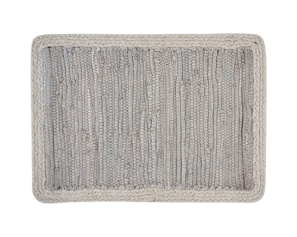 19" Set of Four Gray And Natural Cotton Placemats - Loft&Timber