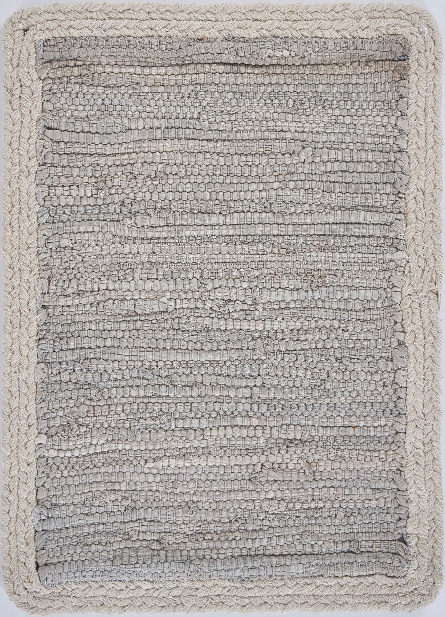 19" Set of Four Gray And Natural Cotton Placemats - Loft&Timber