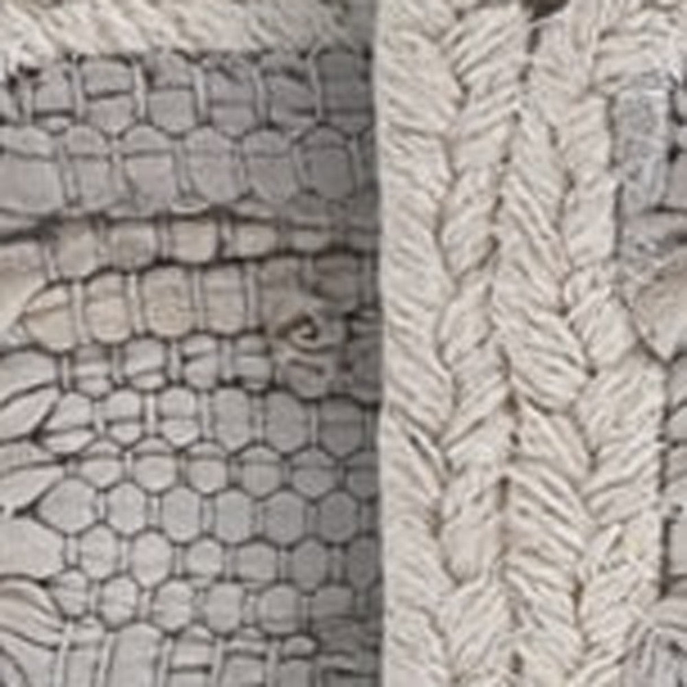 19" Set of Four Gray And Natural Cotton Placemats - Loft&Timber