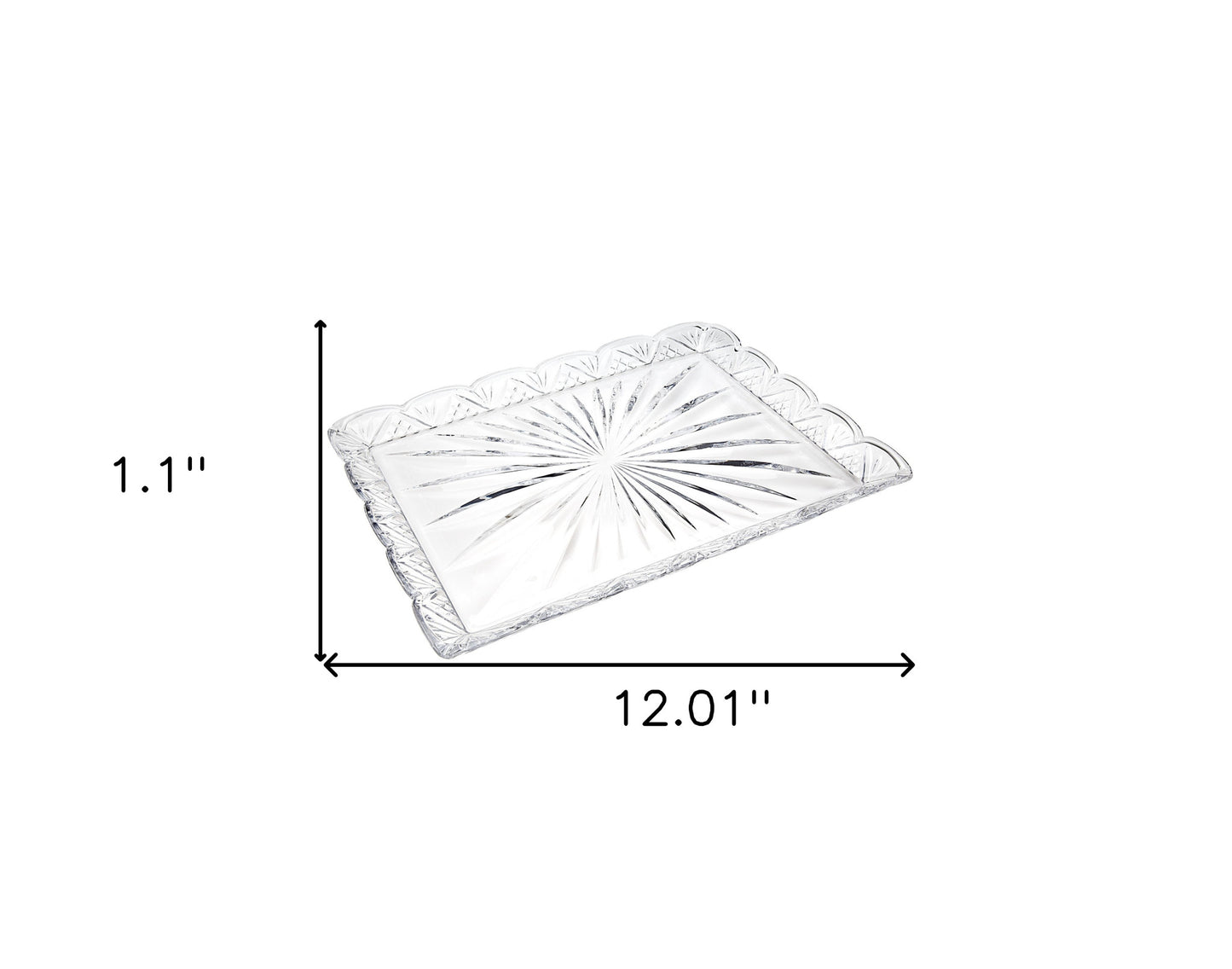 16" Clear Rectangular Crystal Serving Tray - Loft&Timber