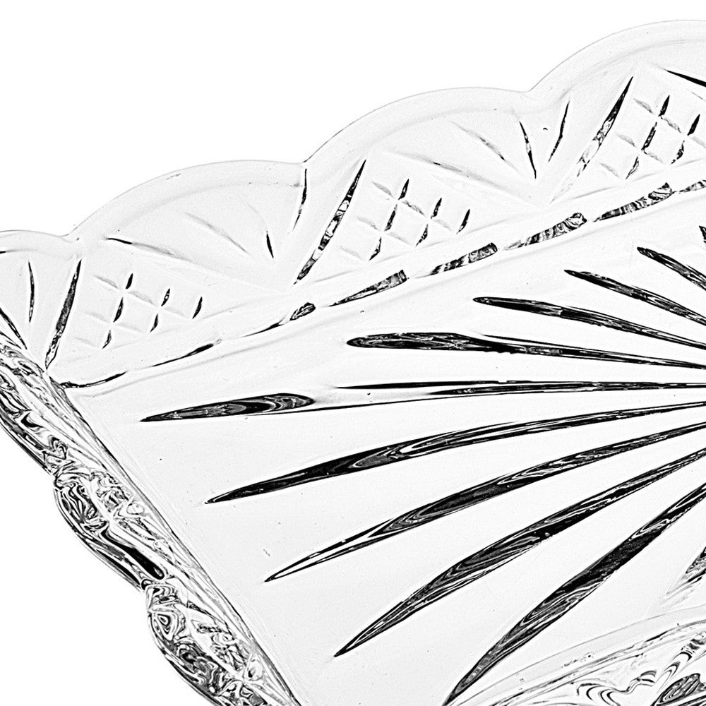 10" Clear Rectangular Cut Crystal Serving Tray - Loft&Timber
