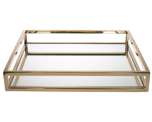 14" Gold Square Metal Serving Tray - Loft&Timber