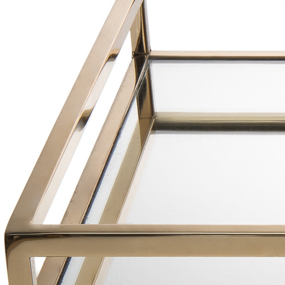 14" Gold Square Metal Serving Tray - Loft&Timber