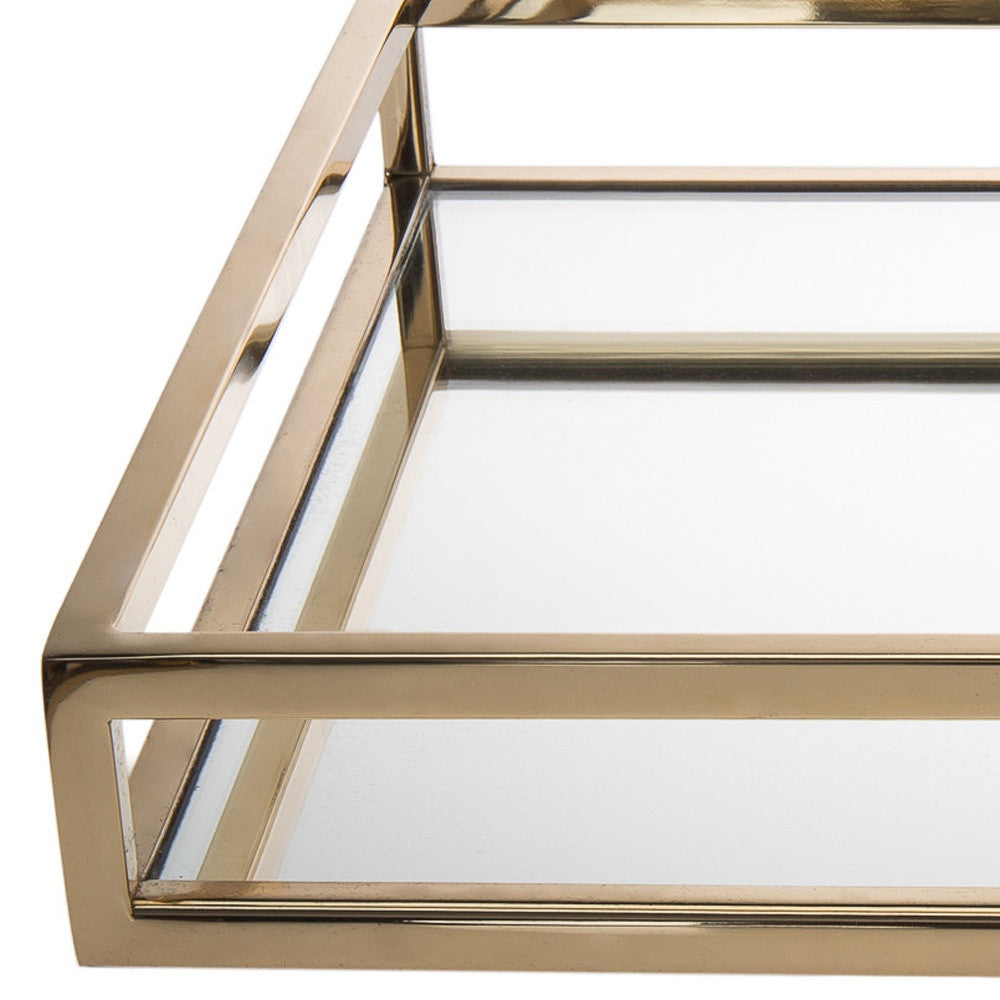 14" Gold Square Metal Serving Tray - Loft&Timber