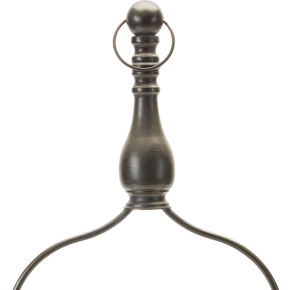 24" Brown Distressed Iron Tabletop Dish Candle Holder - Loft&Timber