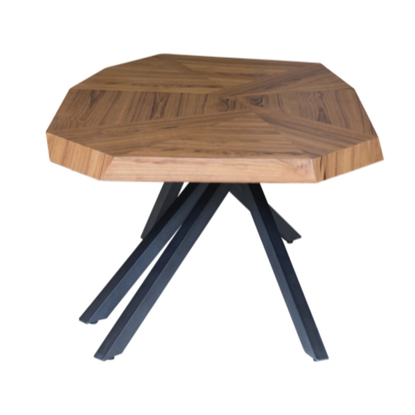 42" Brown And Black Wood And Iron Free Form Coffee Table - Loft&Timber