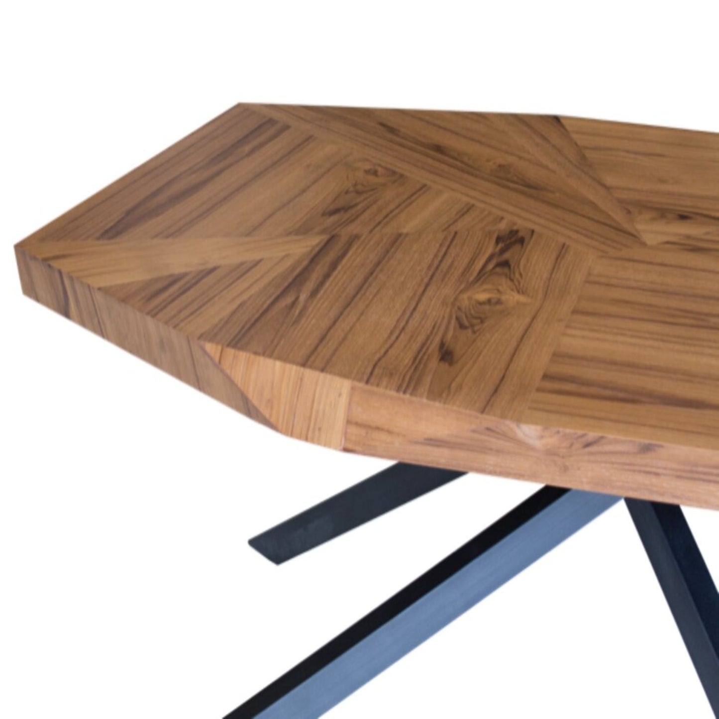 42" Brown And Black Wood And Iron Free Form Coffee Table - Loft&Timber