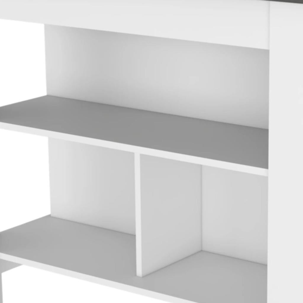 41" Gray and White Wood Kitchen Island Set With Storage - Loft&Timber