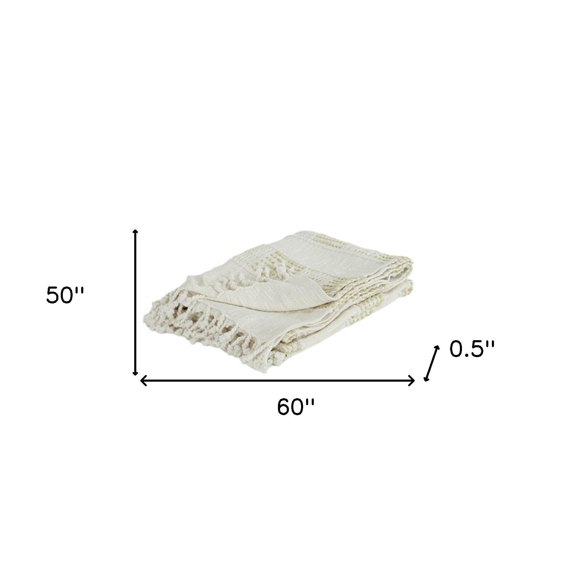 Natural Woven Cotton Throw Blanket - Loft&Timber