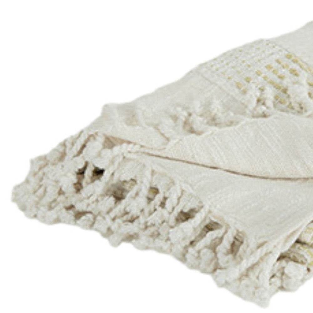 Natural Woven Cotton Throw Blanket - Loft&Timber