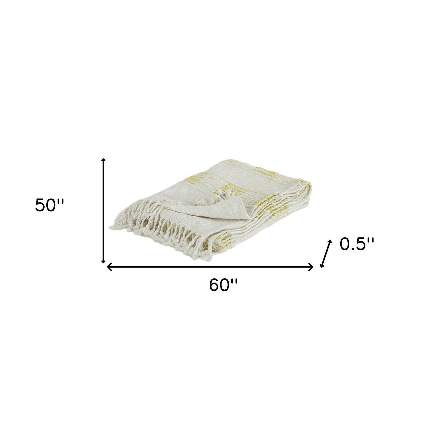 Yellow Woven Cotton Throw Blanket - Loft&Timber