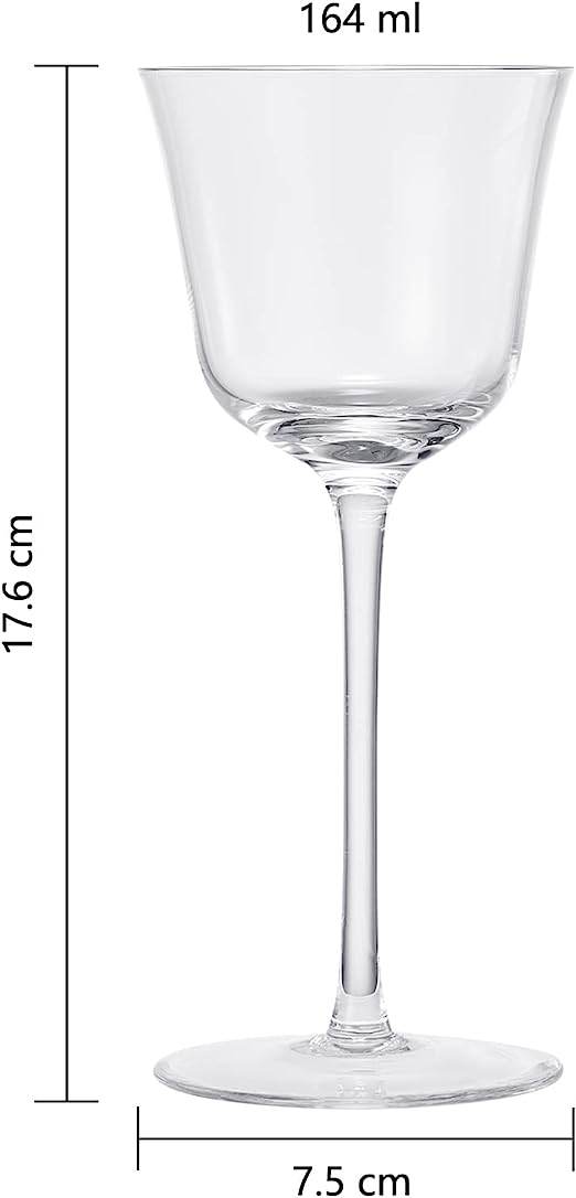 Vintage Crystal Nick & Nora/Wine Coupe Glasses - Set of 2 - Clear Radiance - Cocktails, Wine, Whiskey, Gin, Cocktail Glass - Hand Blown Classy Glass - Timeless Art Deco Design - Long Stemmed (5 OZ) - Loft&Timber