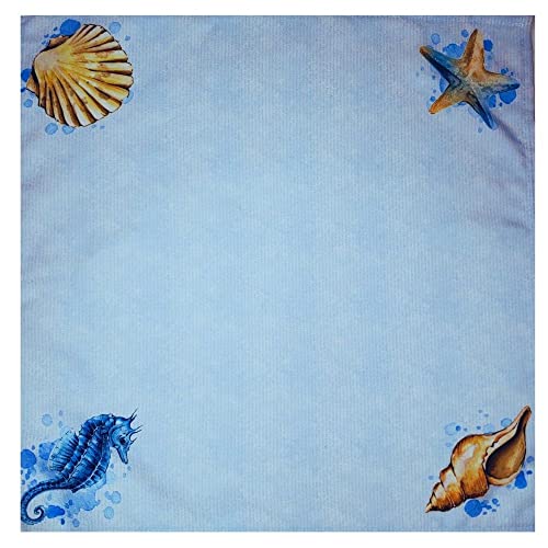 Charlo's Cloth Napkins Set of 4 Blue Seas 16" by 16" - Blue - Loft&Timber