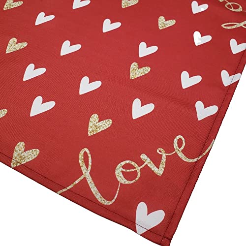 Charlo's Cloth Napkins Set of 4 Red Love Heart 16" by 16" - Red - Loft&Timber