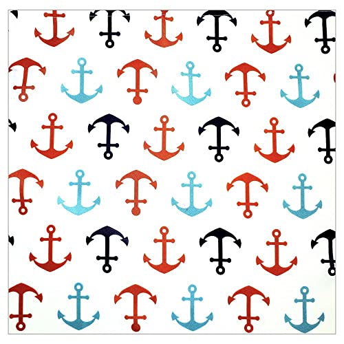 Charlo's Cloth Napkins Set of 4 Anchor of Seas 16" by 16" - White - Loft&Timber