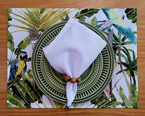 Charlo's Set of 4 Waterproof Rectangular Placemats Brazilian Parrot 17X13 - Loft&Timber