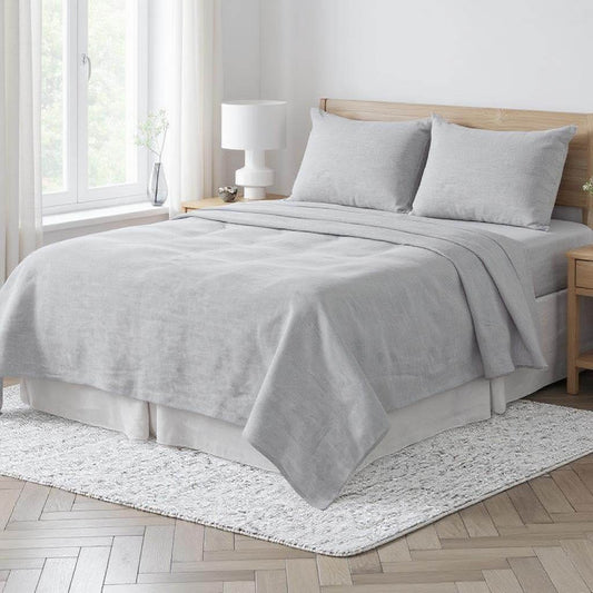 Cloud Linen Twin Flat Sheet - Loft&Timber