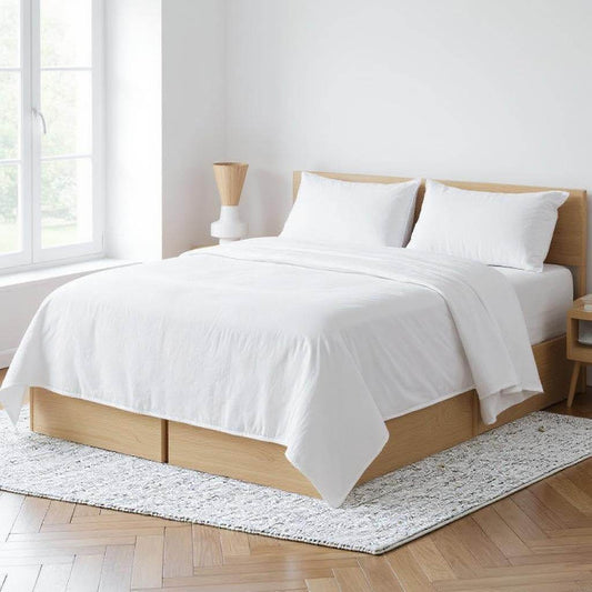 White Linen Twin Flat Sheet - Loft&Timber