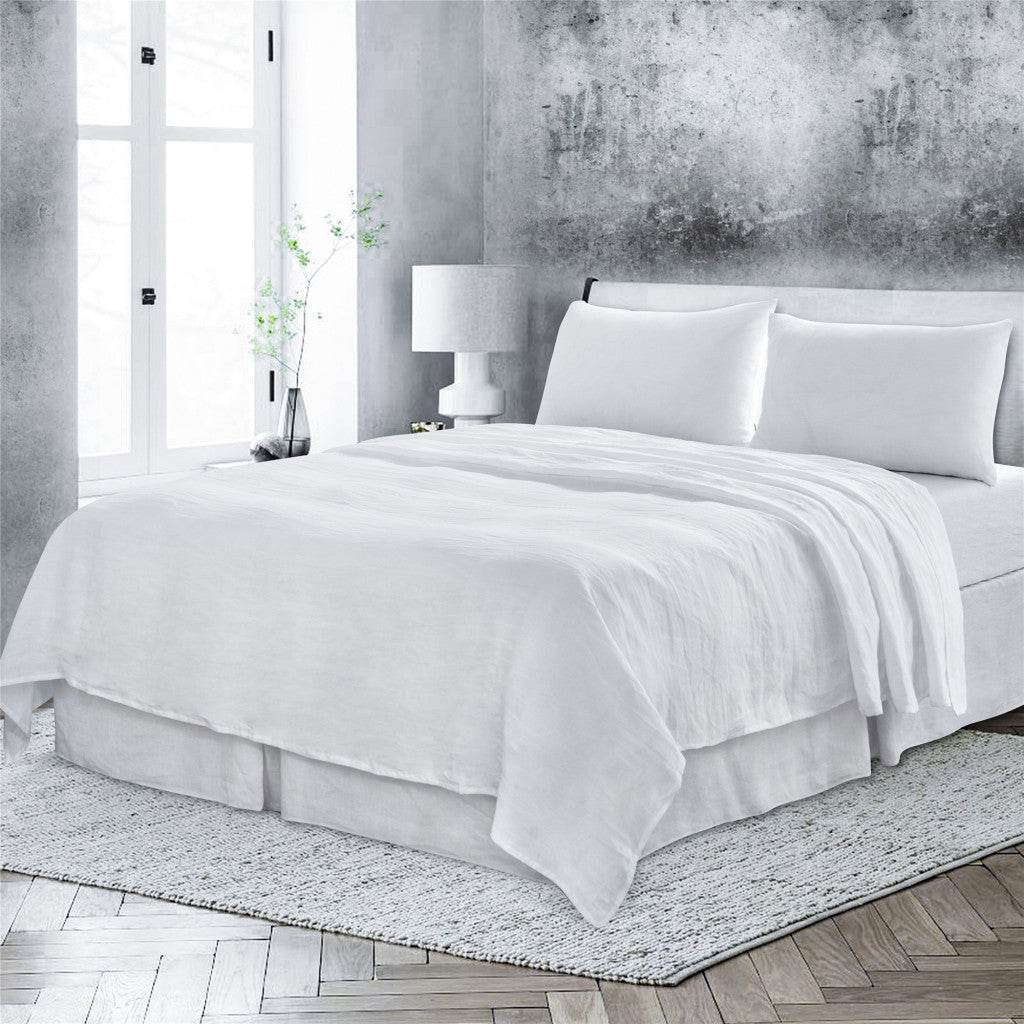 White Linen King Flat Sheet - Loft&Timber
