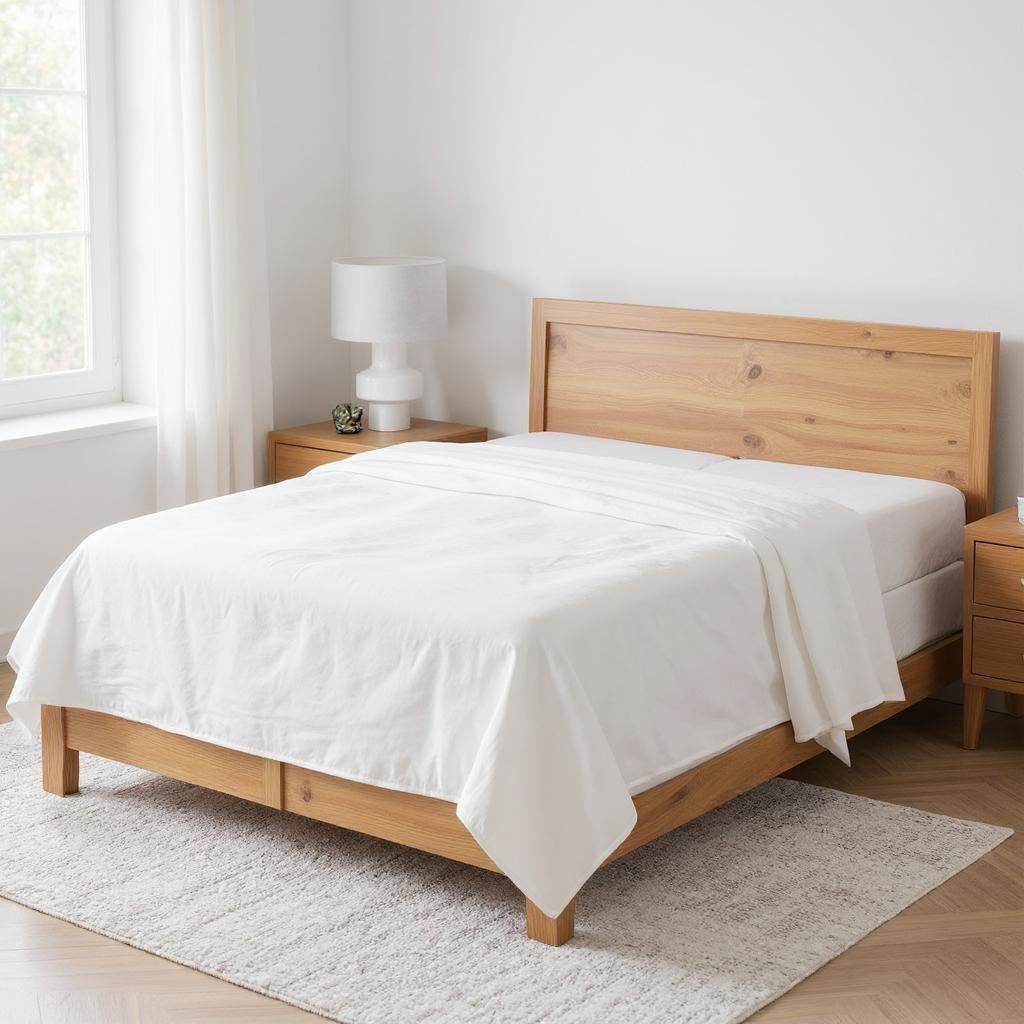 Ivory Linen King Flat Sheet - Loft&Timber