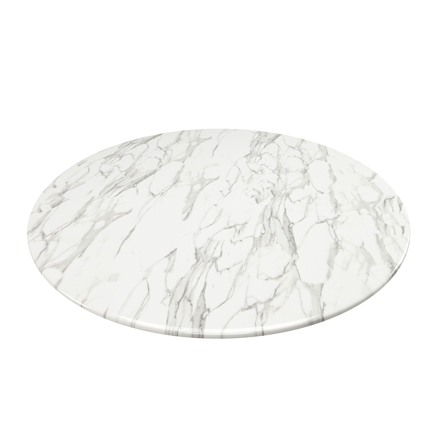 32" White And Black Marble And Metal Dining Table - Loft&Timber