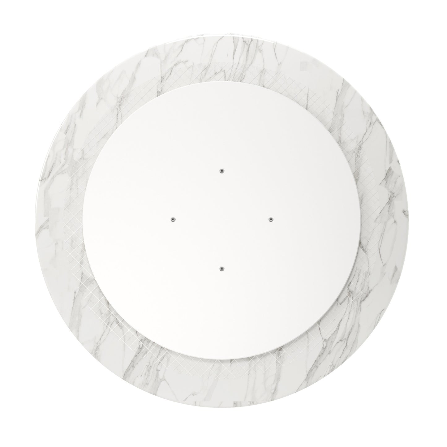 32" White And Black Marble And Metal Dining Table - Loft&Timber