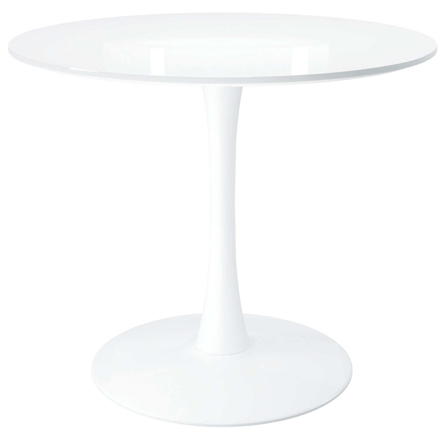 36" White Metal Dining Table - Loft&Timber